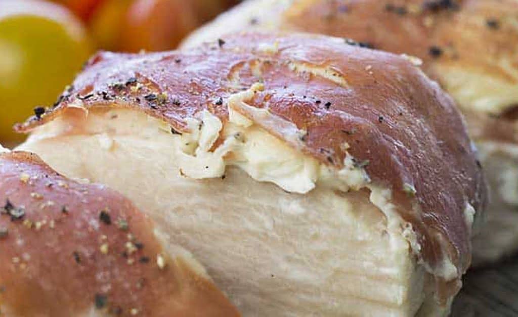 Prosciutto Wrapped Chicken Breasts with Cream Cheese