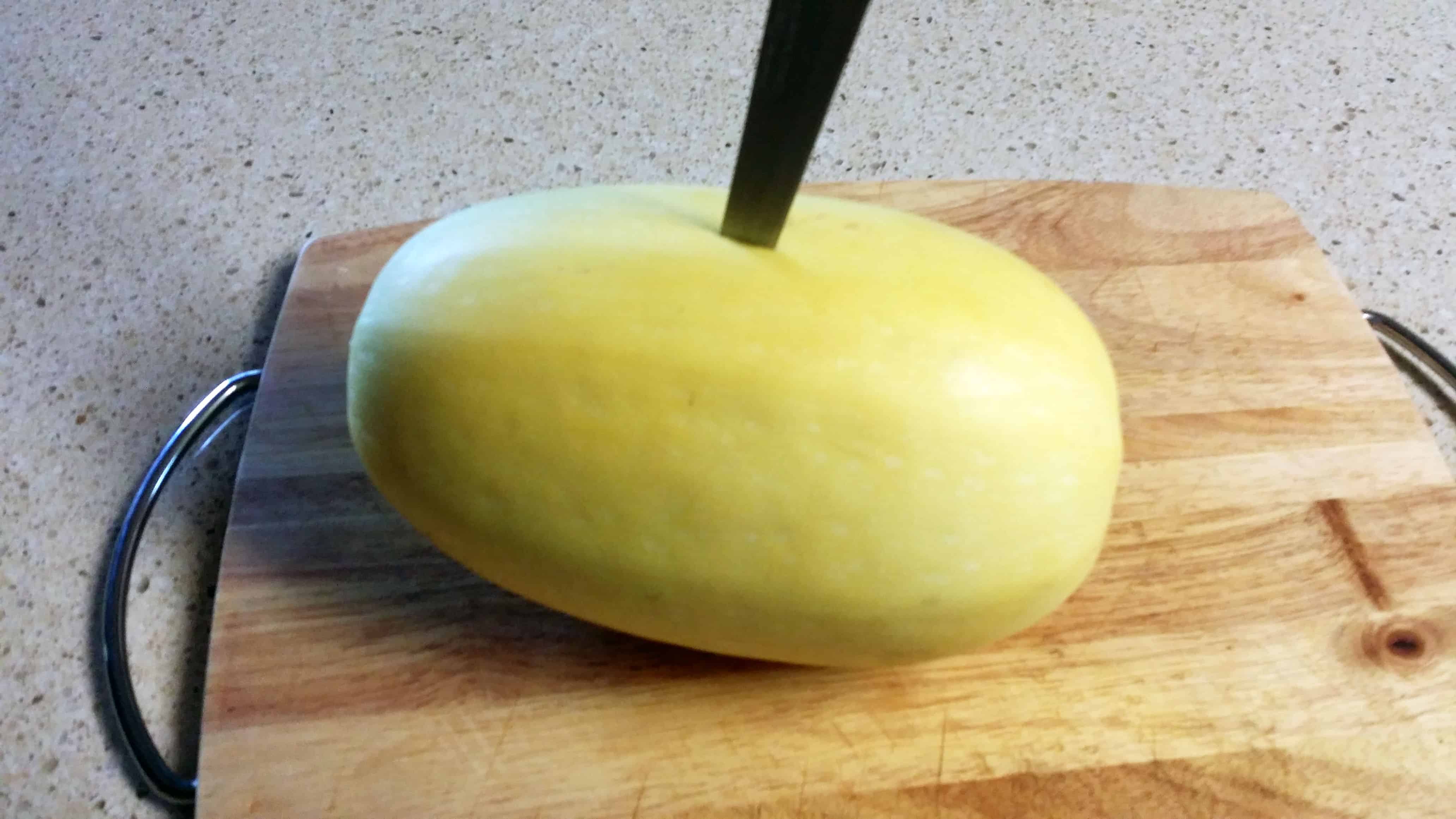 Poking deep holes in spaghetti squash