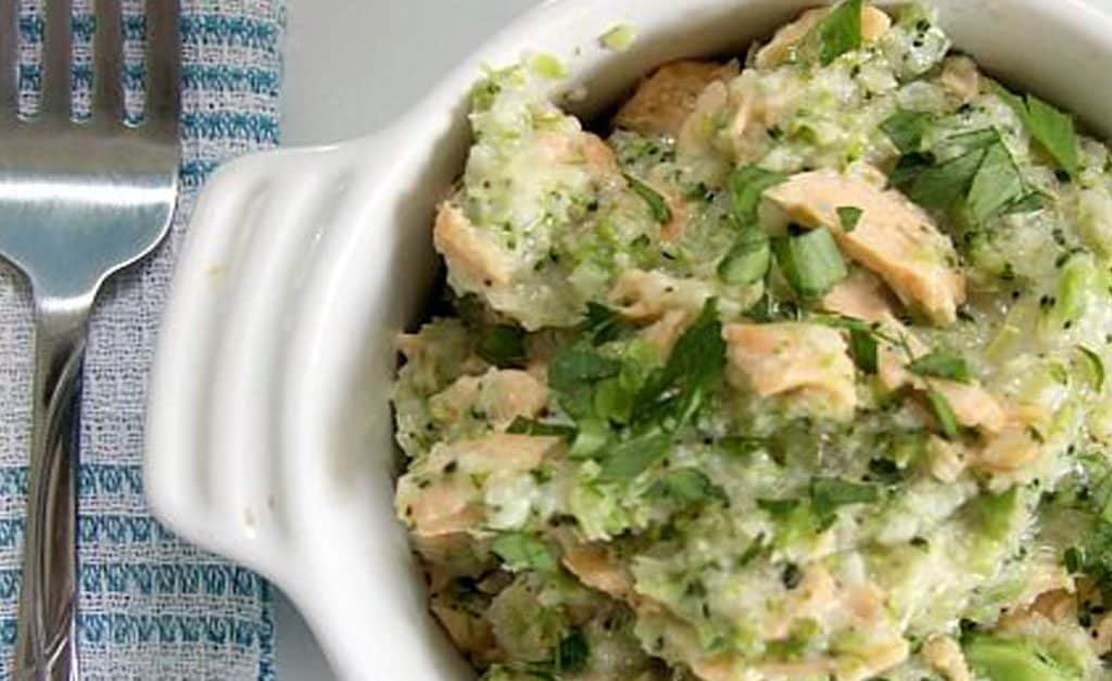 Salmon Broccoli Cauliflower Risotto