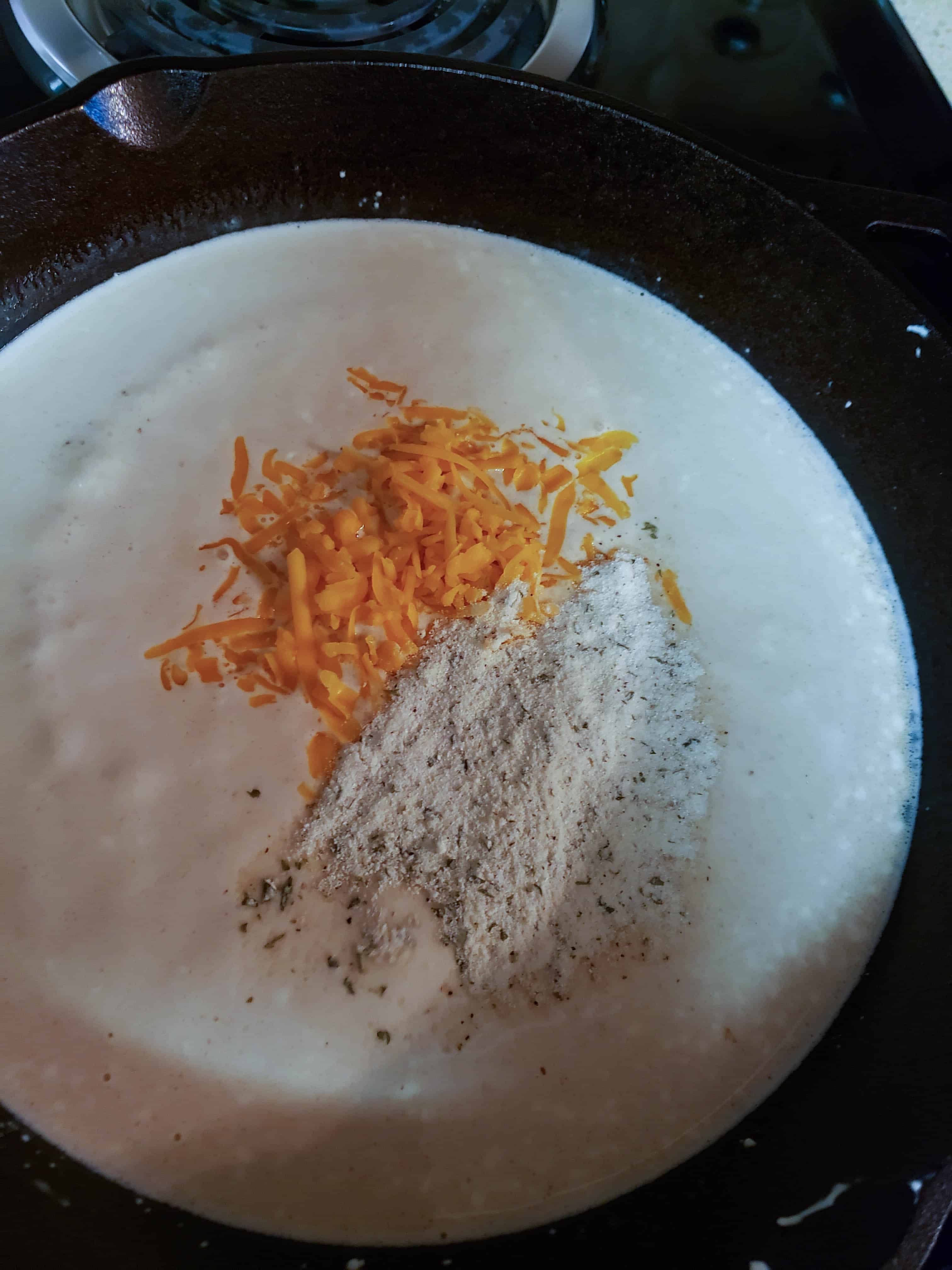 Adding cheese and ranch dressing mix